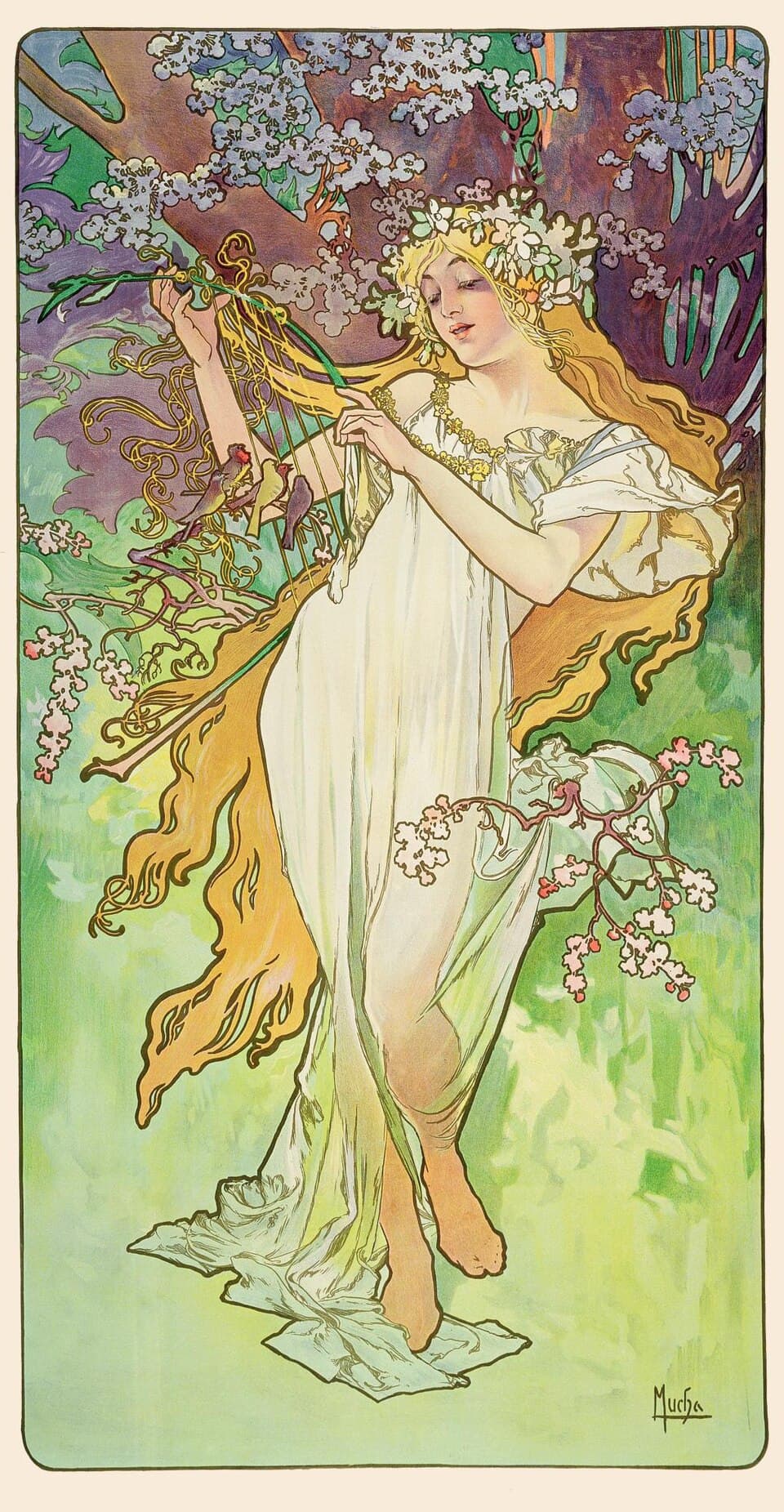 The Seasons: Spring by Alphonse Mucha