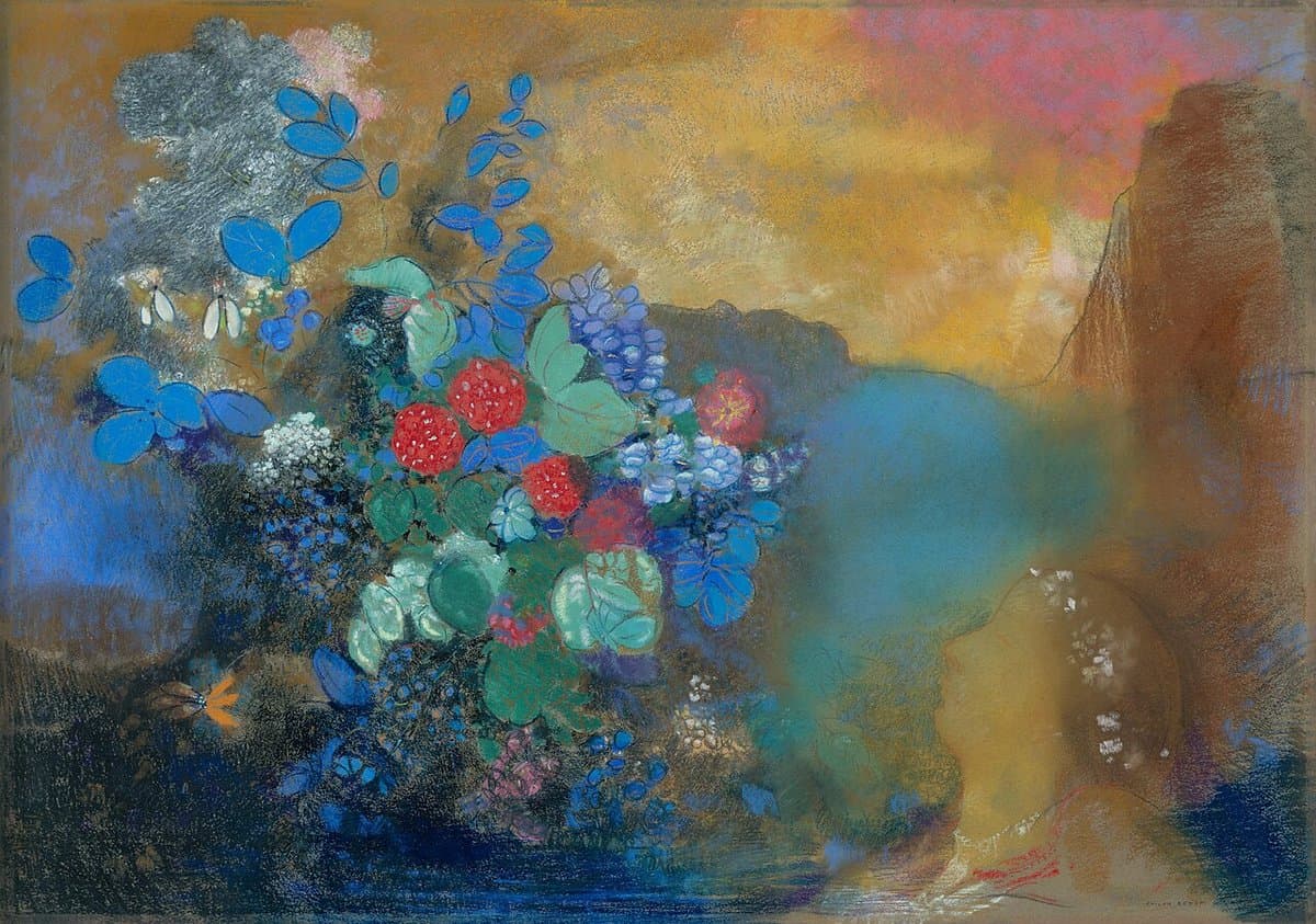 Ophelia Among the Flowers by Odilon Redon