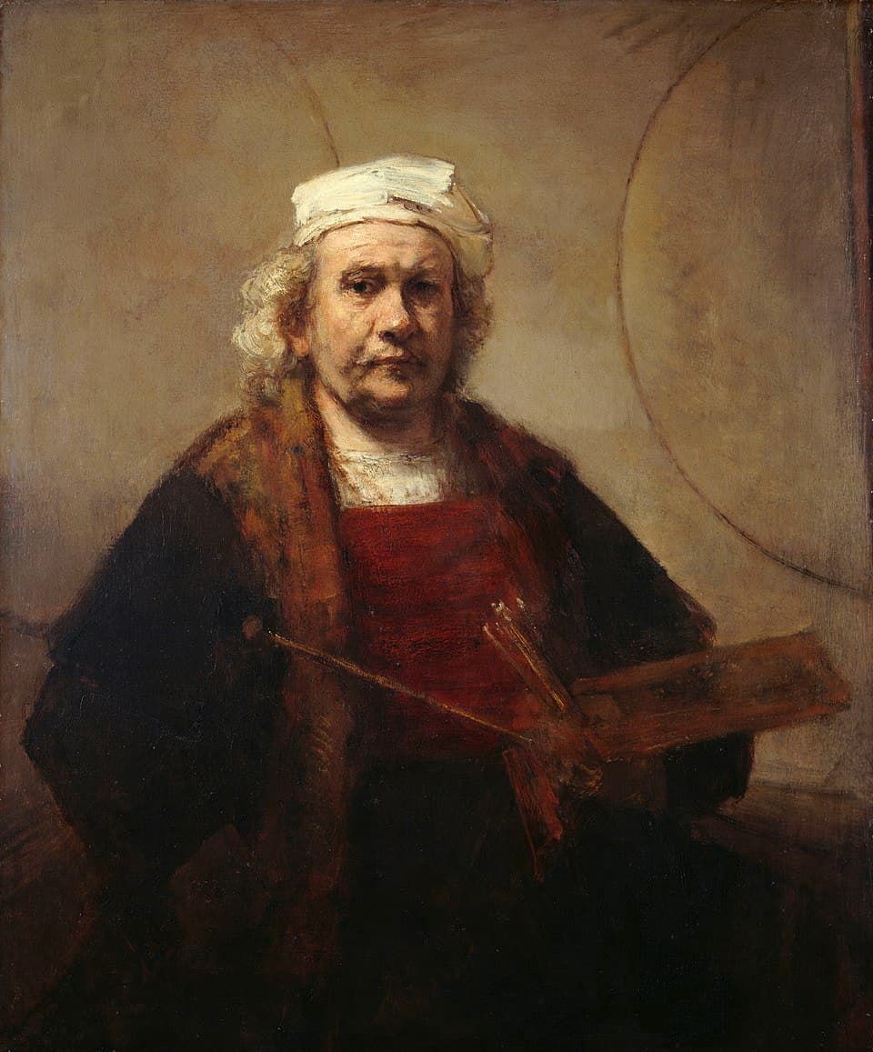 Self-Portrait with Two Circles by Rembrandt van Rijn