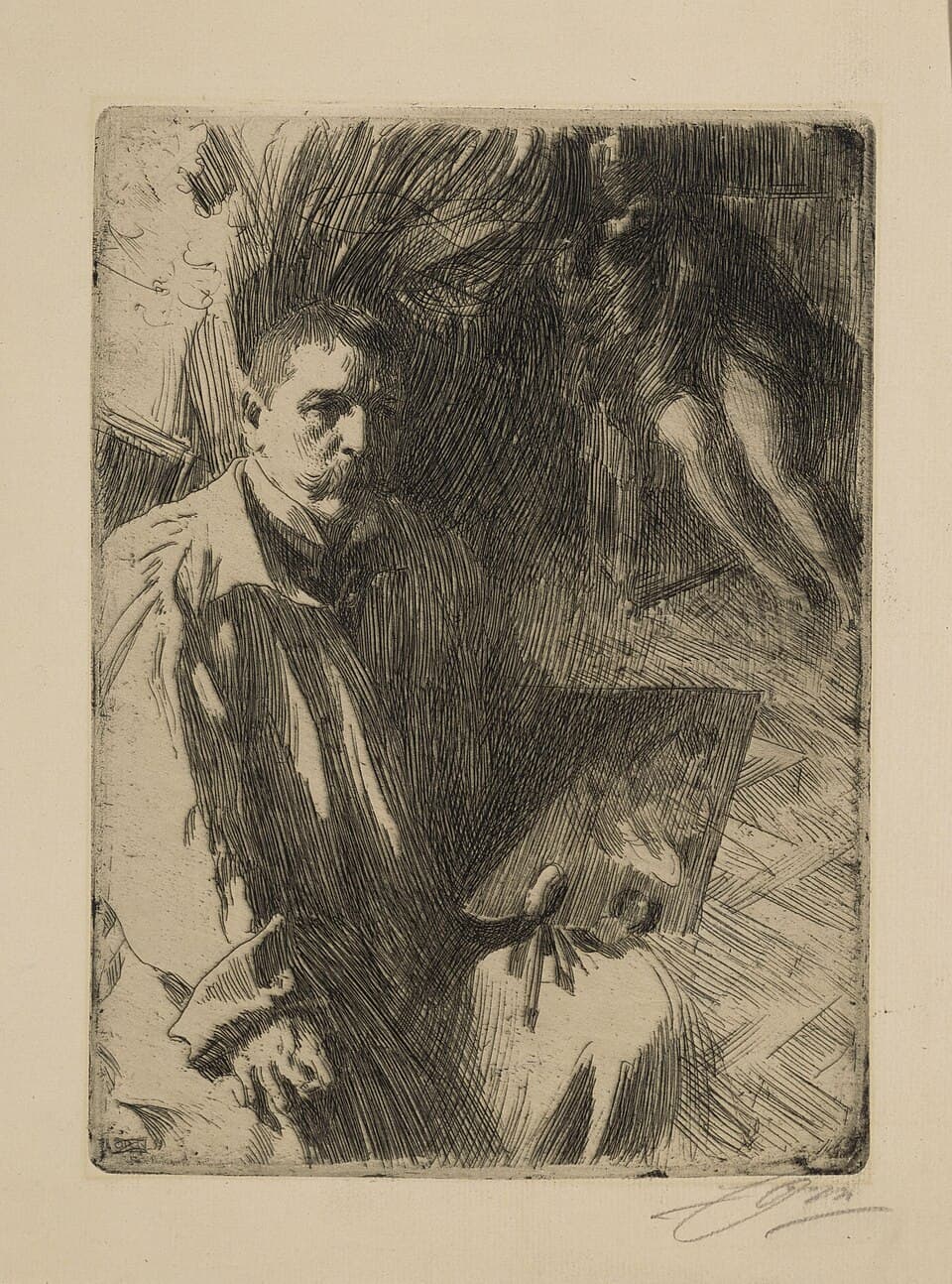 Self-Portrait with Model by Anders Zorn